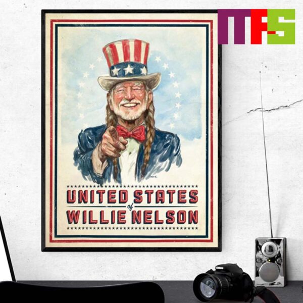 United States Of Willie Nelson 2024 Home Decor Poster Canvas