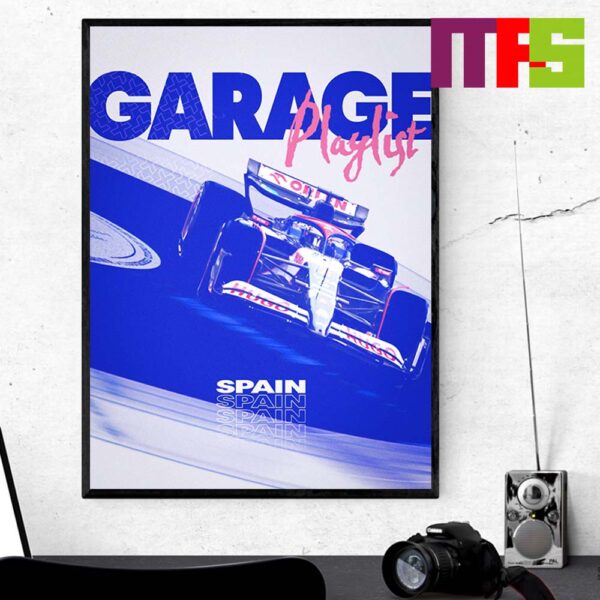 Visa Cash App RB F1 Team Spanish GP 2024 Barcelona Garage Playlist Home Decor Poster Canvas