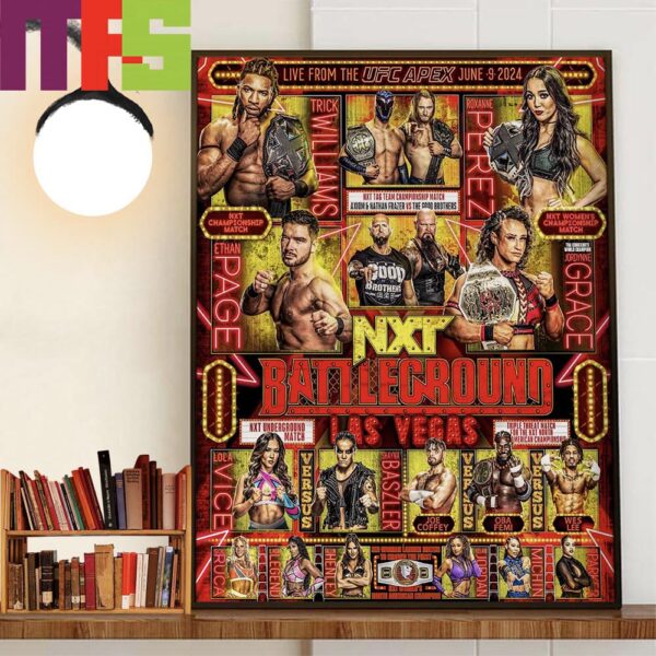 WWE NXT Battleground Las Vegas Matchup Card Decor Wall Art Poster Canvas