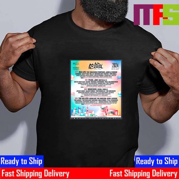 2024 Mad Cool Festival Line Up July 10-13 At Madrid Spain Classic T-Shirt