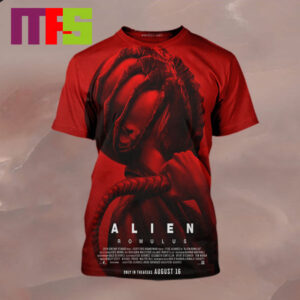 Alien Romulus 2024 Only In Theaters On August 16th Director Fede Alvarez And Cast Cailee Spaeny David Jonsson Archie Renaux All Over Print Shirt Alien Romulus 2024 Only In Theaters On August 16th Director Fede Alvarez And Cast Cailee Spaeny David Jonsson Archie Renaux All Over Print Shirt