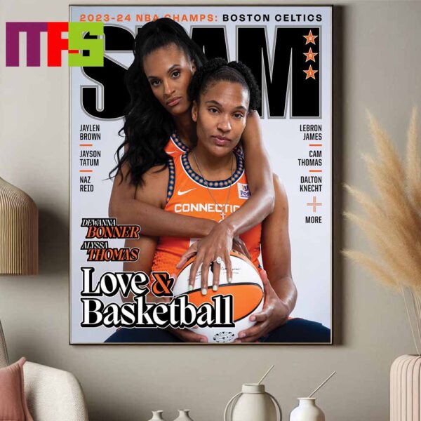 Alyssa Thomas And DeWanna Bonner On Slam 251 Cover 2024 Features Boston Celtics Jalen Brown Lebron James And Jayson Tatum Home Decor Poster Canvas