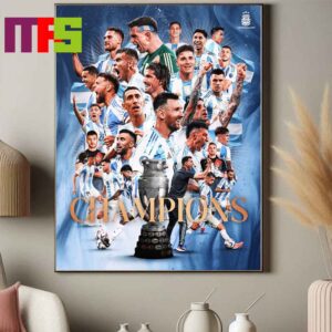 Argentina Are Champions Copa 2024 America Win Second Copa America In Row Campeons Home Decor Poster Canvas