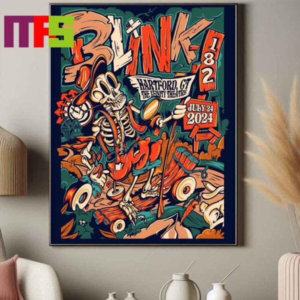 Blink-182 At Xfinity Theatre Hartford Connecticut One More Time Tour 2024 On July 24th Home Decor Poster Canvas