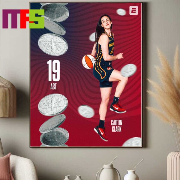 Caitlin Clark Indiana Fever Made History Sets WNBA Single Game Assist Record Home Decor Poster Canvas