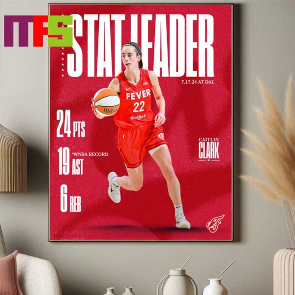 Caitlin Clark Indiana Fever Sets Record For Most Assists In A WNBA Game Home Decor Poster Canvas