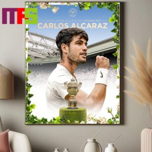 Carlos Alcaraz Is The Gentlemen Singles Champion 2024 Wimbledon ATP Tour London England Home Decor Poster Cavnas Carlos Alcaraz Is The Gentlemen Singles Champion 2024 Wimbledon ATP Tour London England Home Decor Poster Cavnas