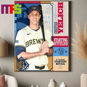 Christian Yelich 2024 MLB All Star Game Stars Reveal The Starting Outfielder For The National League Home Decor Poster Canvas