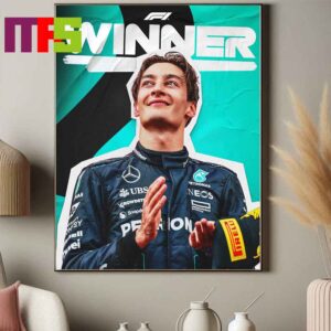 Congrats To George Russell Mercedes AMG Petronas F1 Team Wins The Belgian GP 2024 Home Decor Poster Canvas