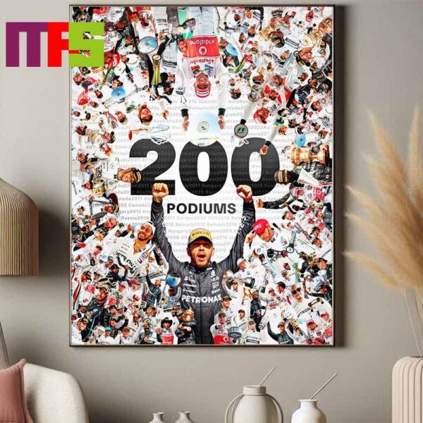 Congrats To Lewis Hamilton P3 At The Hungarian GP The 200th F1 Podiums Finish Home Decor Poster Canvas