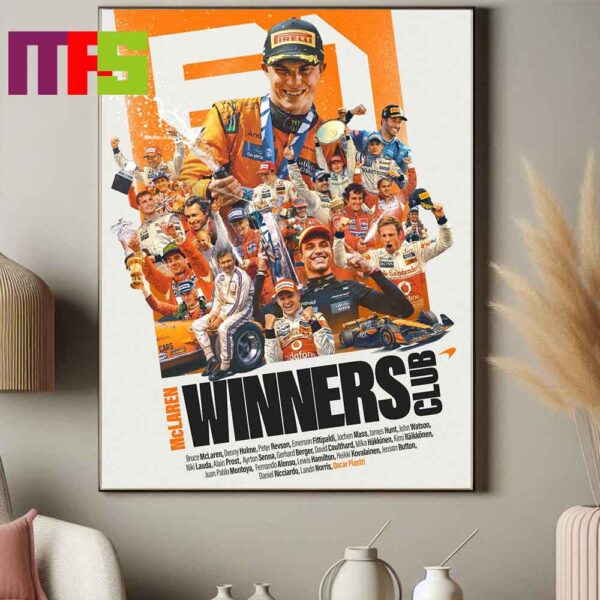 Congrats To McLaren 22nd Grand Prix Winner In Formula 1 With Oscar Piastri Winners Hungarian GP 2024 Home Decor Poster Canvas