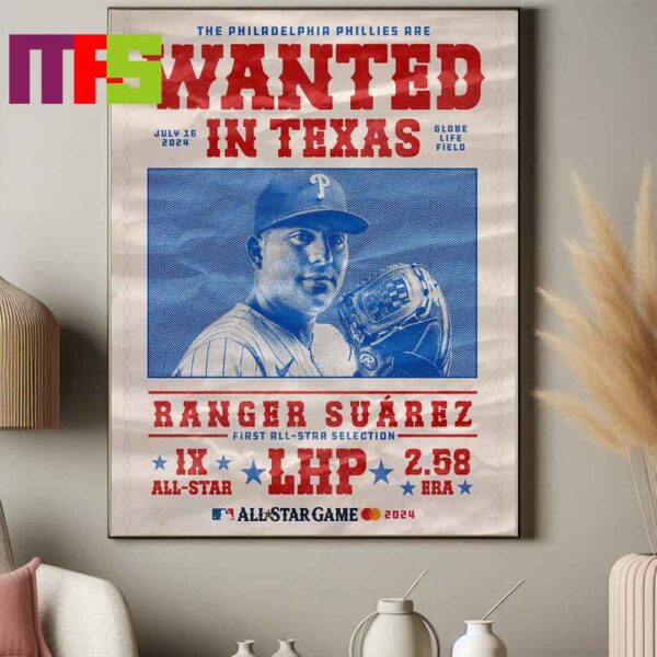 Congrats To Ranger Suarez Philadelphia Phillies Heading To The All Star Game 2024 MLB Home Decor Poster Canvas