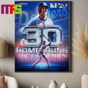 Congrats To Shohei Ohtani Los Angeles Dodgers MLB 2024 Reaches The 30 Home Run Mark For The 4th Straight Season Home Decor Poster Canvas
