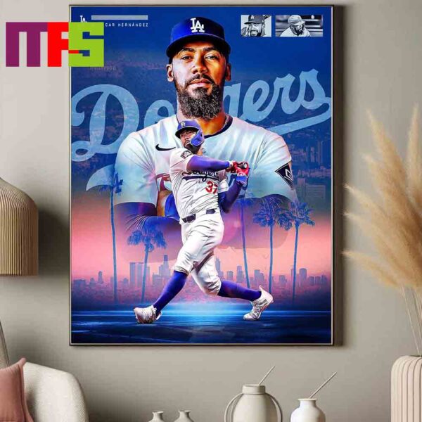 Congrats To Teoscar Hernandez Is The First Los Angeles Dodgers Player To Win The Home Derby Decor Poster Canvas