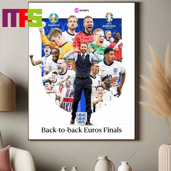 Congratulations To England Back To Back UEFA Euro 2024 Finals Home Decor Poster Canvas