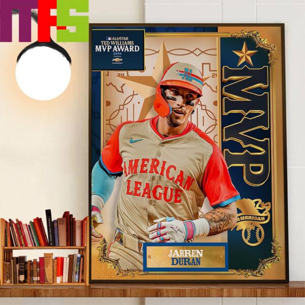 Congratulations To Jarren Duran Is The 2024 MLB All-Star Ted Williams MVP Award Winner Decor Wall Art Poster Canvas