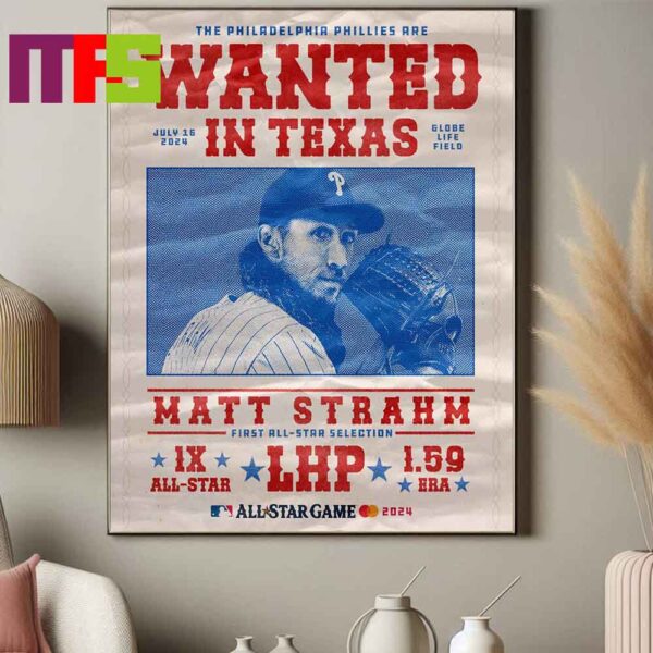 Congratulations To Matt Strahm Heading To The All Star Game 2024 MLB Home Decor Poster Canvas