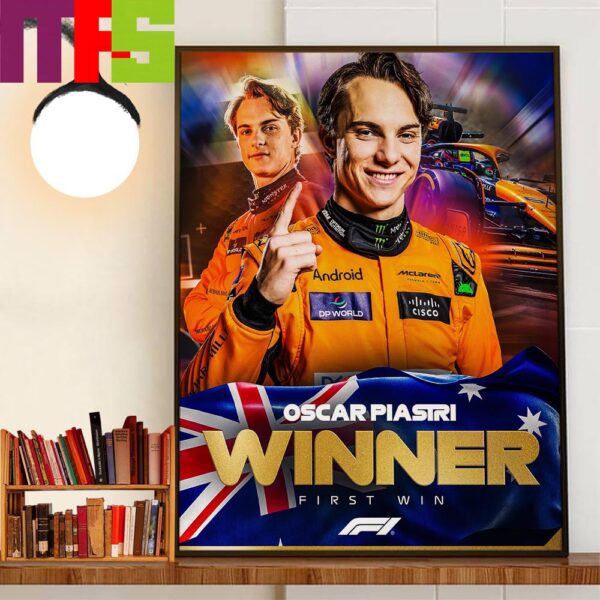 Congratulations To Oscar Piastri Is A Formula 1 Grand Prix Winner At Hungarian GP Decor Wall Art Poster Canvas