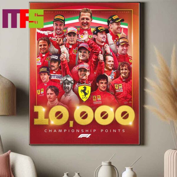 Congratulations To Scuderia Ferrari The First F1 Team To Reach 10000 Championship Points Home Decor Poster Canvas