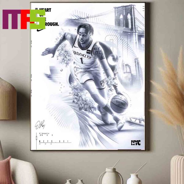 DAngelo Russell Los Angeles Lakers Collaboration NYC And Nike Basketball NBA 2024 Heart Of The Borough Home Decor Poster Canvas