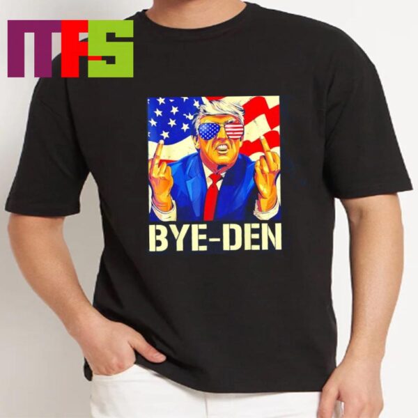 Donald Trump Middle Finger Bye Den Joe Biden Funny Classic T-Shirt