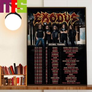 Exodus The Start Of 2024 European Tour Decor Wall Art Poster Canvas