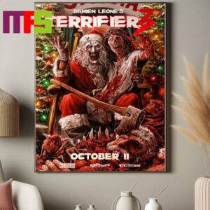 First Poster Terrifier 3 Horror Christmas Movie Director Damien Leone In Theaters On October 11th Home Decor Poster Canvas