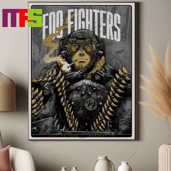 Foo Fighters At Hersheypark Stadium In Hershey PA Everything Or Nothing At All Tour 2024 On July 23 Home Decor Poster Canvas