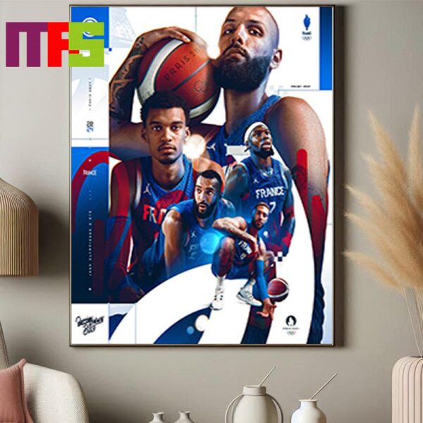 France Basketball Team 2024 Paris Olympics Equipe De France Home Decor Poster Canvas