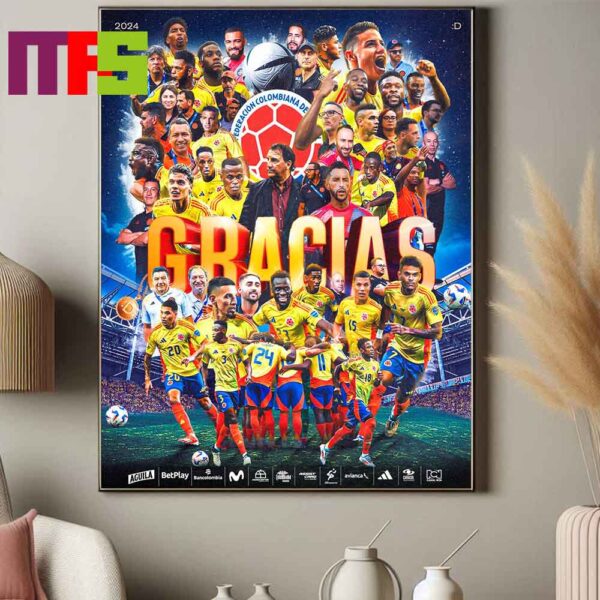 Gracias Colombia Copa America 2024 Todos Somos Colombia Home Decor Poster Canvas