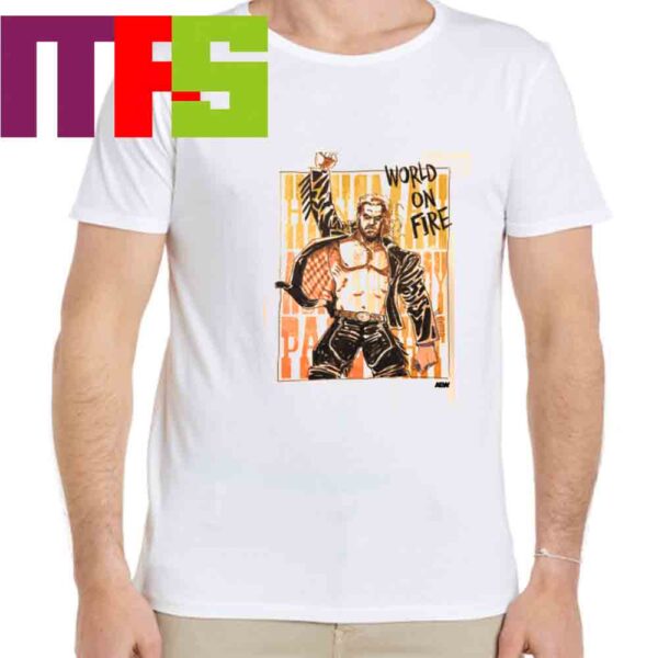 Hangman Adam Page World On Fire All Elite Wrestling AEW Graphics Essentials T-Shirt