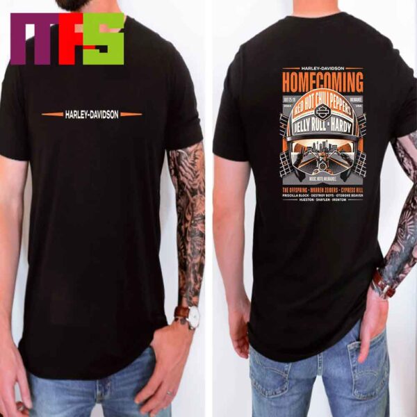 Harley Davidson Homecoming Festival 2024 Milwaukee Music And Motorcycles From July 25-28th Two Sided T-Shirt