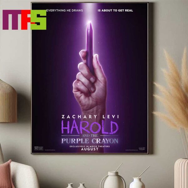 Harold And The Purple Crayon In Movie Theaters On August 2nd 2024 Everything He Draws Is About To Get Real Decor Poster Canvas