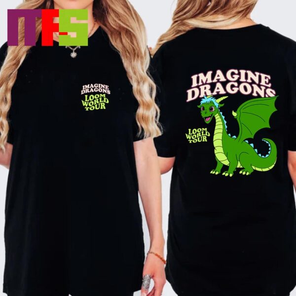 Imagine Dragons Loom World Tour 2024 Merch Cartoon Dragon Two Sided T-Shirt