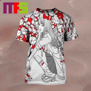 Junji Ito Tomie x Sanrio Hello Kitty New Collaboration Visual 2024 All Over Print Shirt