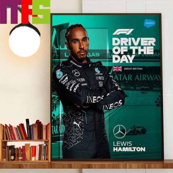 Lewis Hamilton Is The F1 Driver Of The Day At Silverstone British GP Wall Decor Poster Canvas