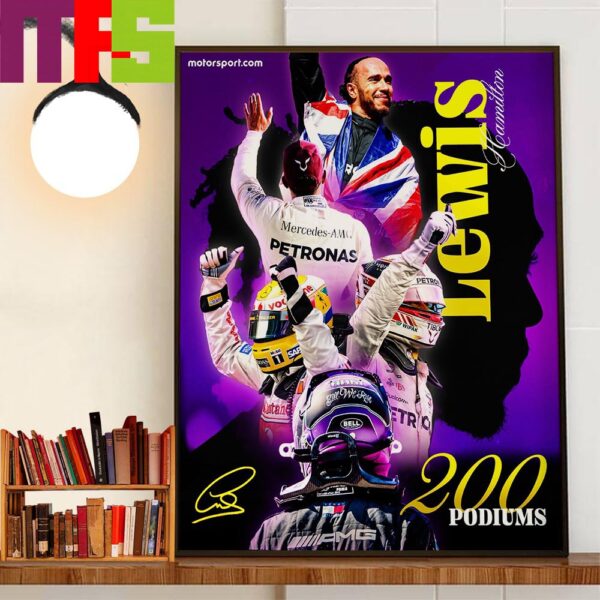 Lewis Hamilton Stands On 200th Career Podium With A P3 At The Hungarian GP Decor Wall Art Poster Canvas