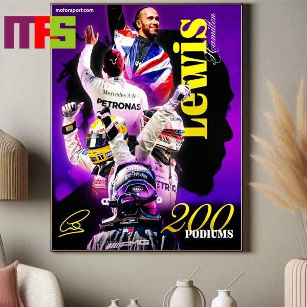 Lewis Hamilton The 200th Career Podium With A P3 At The F1 Hungarian GP 2024 Home Decor Poster Canvas