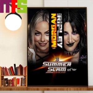 Liv Morgan Vs Rhea Ripley At WWE Summer Slam Cleveland Decor Wall Art Poster Canvas