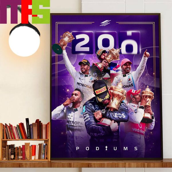 Make That 200 Podiums Lewis Hamilton Brings Home P3 At The Hungarian GP Decor Wall Art Poster Canvas