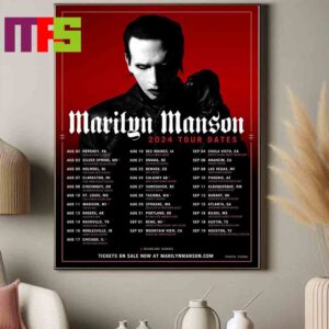 Marilyn Manson 2024 Tour Headline Shows Schedule Home Decor Poster Canvas