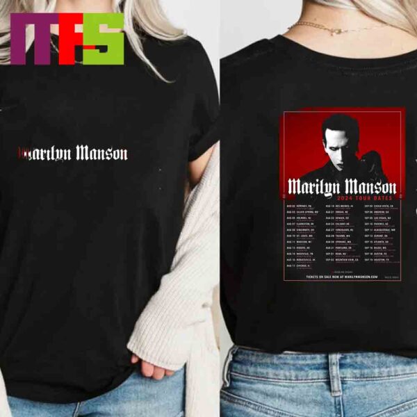 Marilyn Manson 2024 Tour Headline Shows Schedule Two Sided T-Shirt