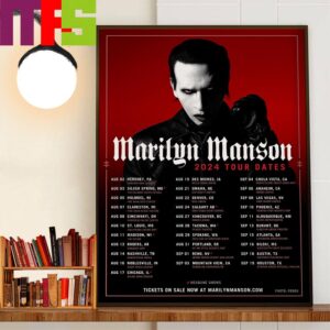 Marilyn Manson August And September 2024 Tour Dates Official Poster Decor Wall Art Poster Canvas Marilyn Manson August And September 2024 Tour Dates Official Poster Decor Wall Art Poster Canvas