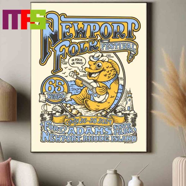 New Port Folk Festival 2024 Fort Adams State Park In Newport Rhode Island 65th Anniversary On July 26th 28th Home Decor Poster Canvas