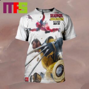New Poster Deadpool And Wolverine 2024 Marvel Studios Only In Cinemas On July 25th Star Hugh Jackman And Ryan Reynolds All Over Print Shirt
