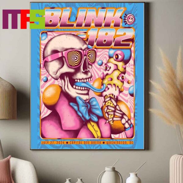 Official Blink-182 At Capital One Arena Washington DC 2024 One More Time Tour On July 27th Home Decor Poster Canvas