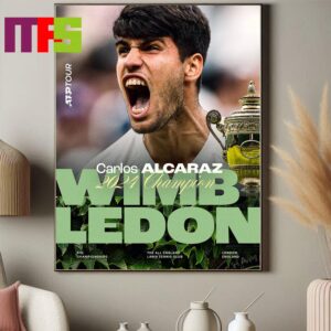 Official Carlos Alcaraz Is The 2024 Gentlemen Singles Champion Wimbledon ATP Tour London England Home Decor Poster Canvas Official Carlos Alcaraz Is The 2024 Gentlemen Singles Champion Wimbledon ATP Tour London England Home Decor Poster Canvas