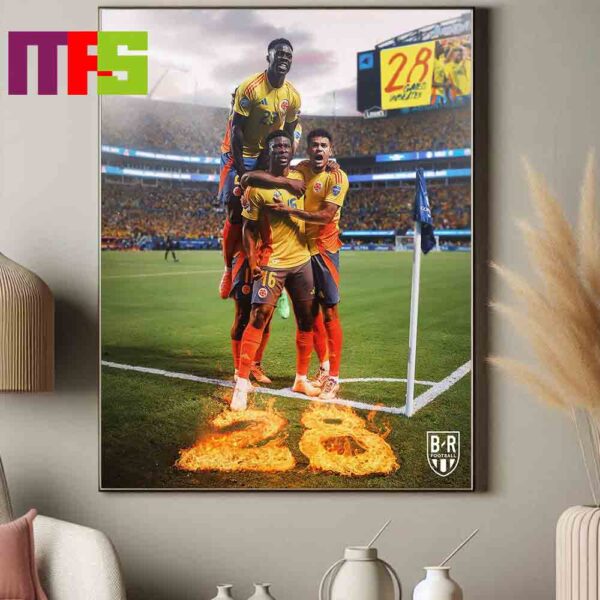 Official Colombia To Enter Copa America 2024 Final Twenty Eight Games Unbeaten Home Decor Poster Canvas