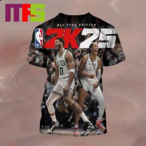 Official Jayson Tatum And AJa Wilson Are The Cover Athletes Of NBA 2K25 Ball Over Everything All Over Print Shirt