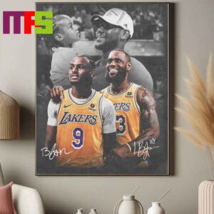 Official Lebron James And Bronny James Los Angeles Lakers Signature Home Decor Poster Canvas